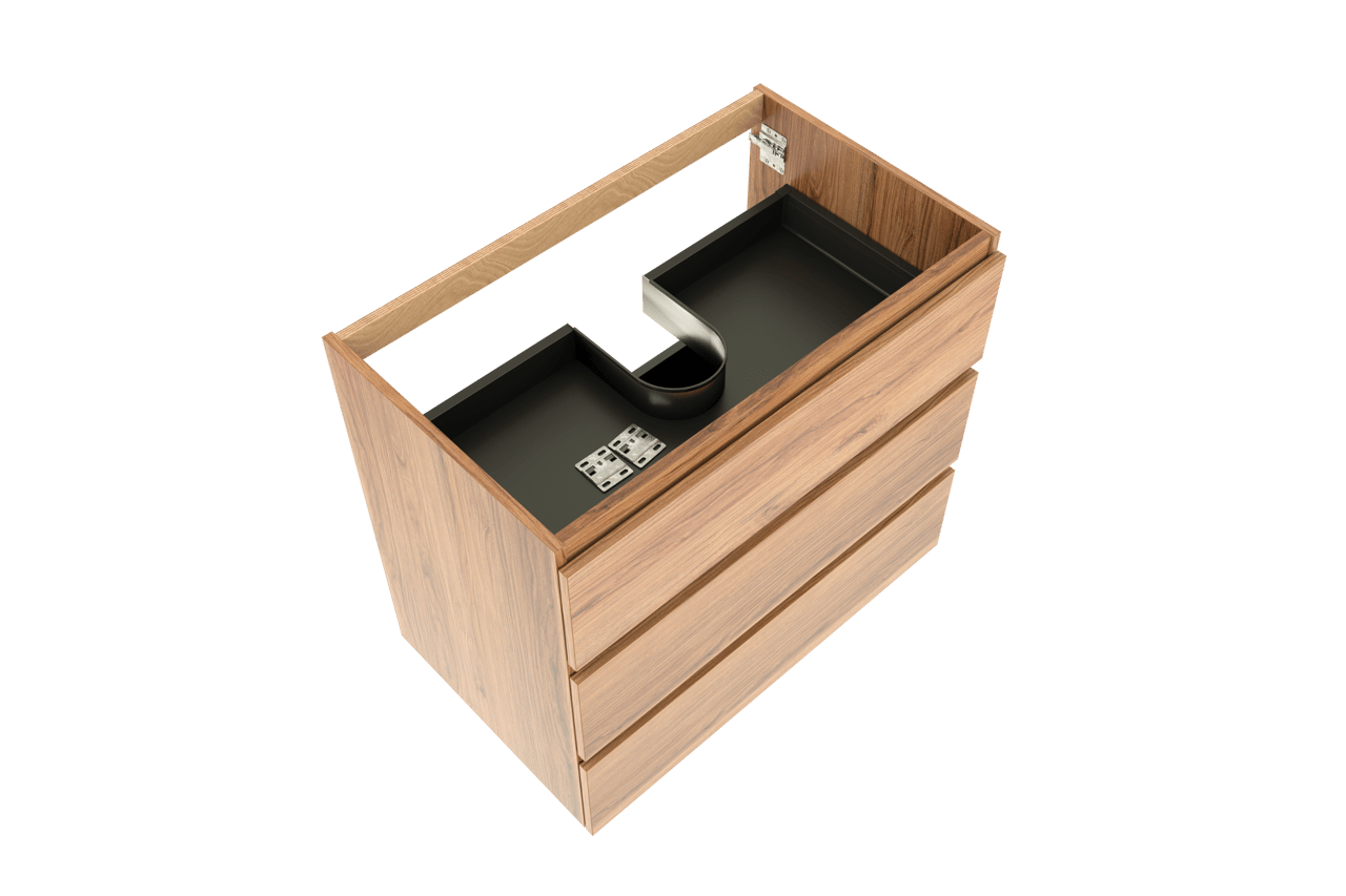 Balmani Lucida meuble sous-lavabo a poser 90 x 55 cm teck 3 tiroirs