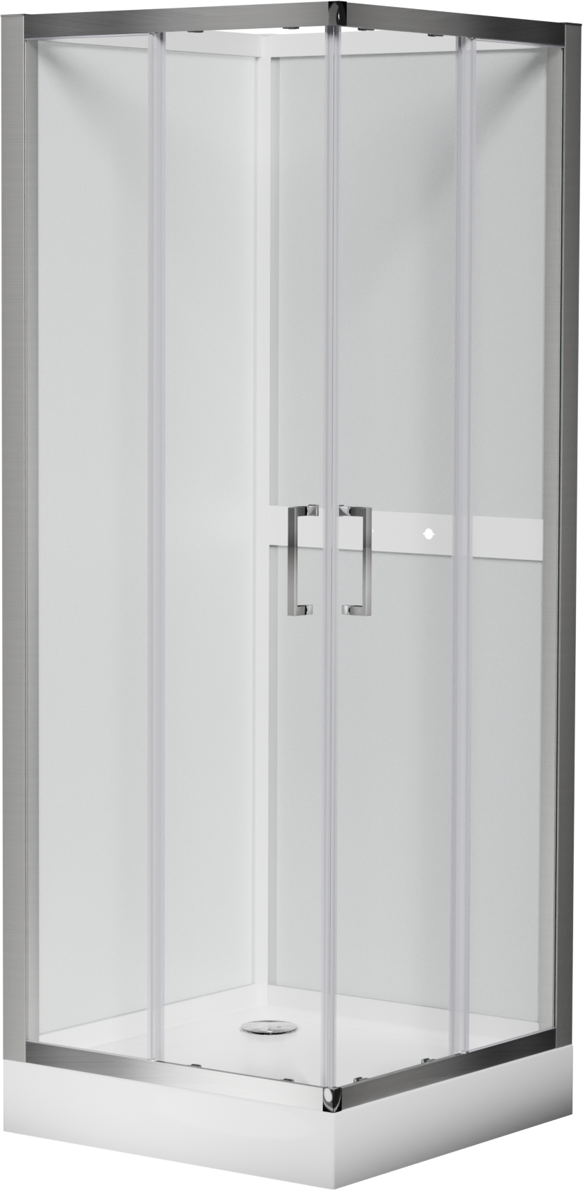 Luca Varess Talan Duschkabine: Schiebetür, 80 x 80 cm, Klarglas, Chrom Profil, matt