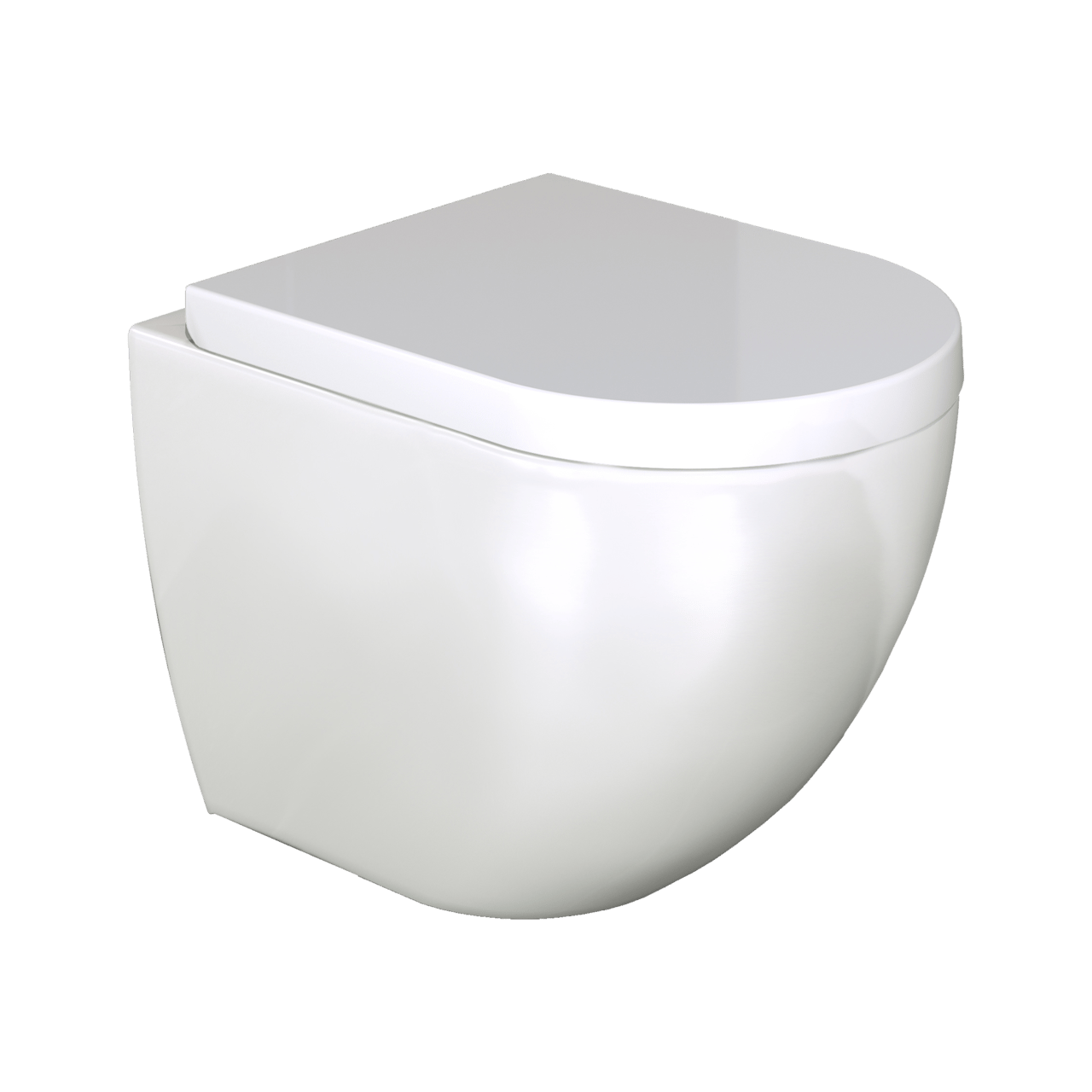 Luca Varess Livello verhoogd hangend toilet hoogglans wit randloos, inclusief isolatieset