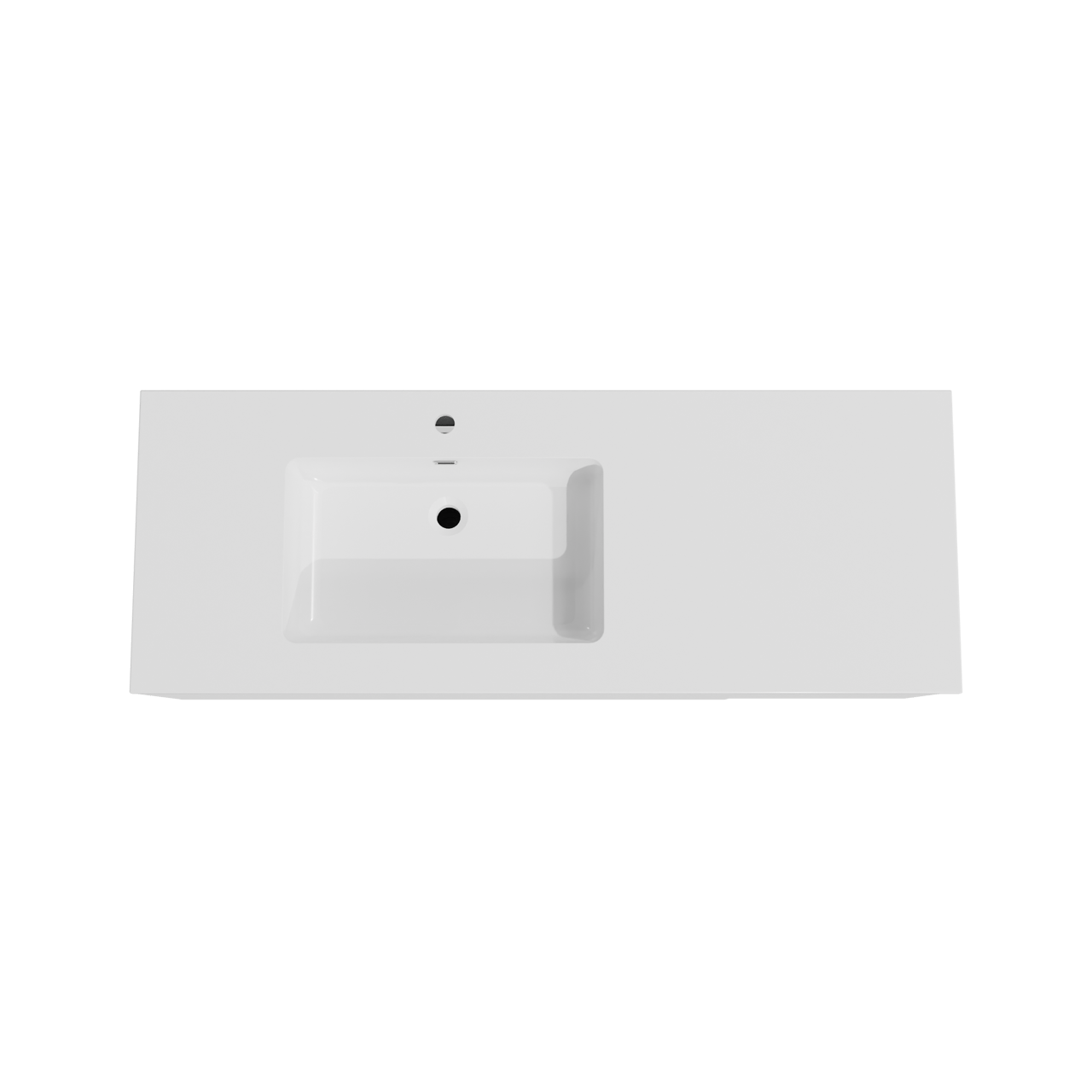 Storke Edge zwevend badmeubel 140 x 52 cm mat wit met Diva asymmetrisch linkse wastafel in composietmarmer hoogglans wit