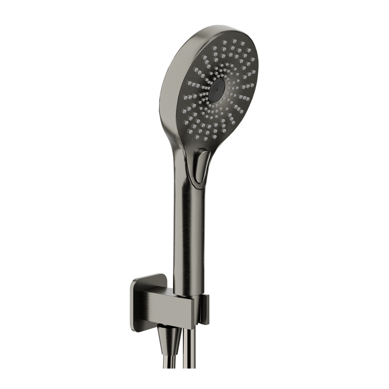 Blaufoss Onos Handbrause-Set: inkl. Wandanschlussbogen: 3jet, Brushed GunMetal