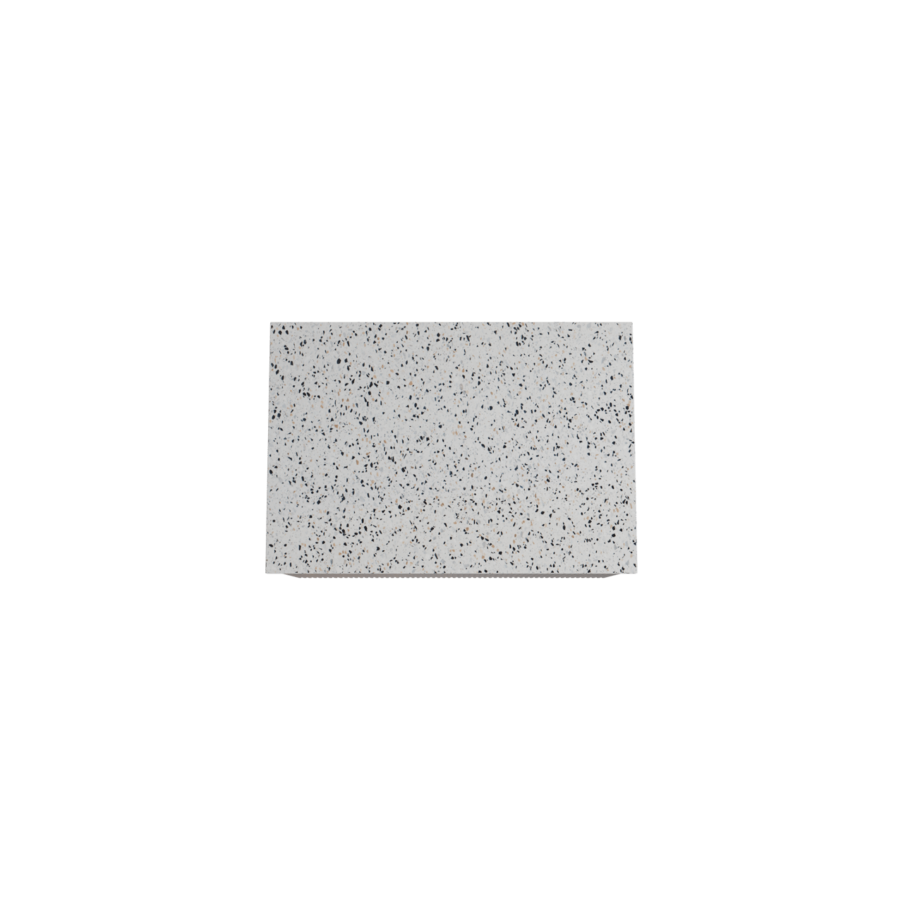 Storke Ribs meuble salle de bains suspendu 75 x 52 cm noyer avec Tavola tablette simple en blanc/noir mat terrazzo, Nervure droite symétrique verticale