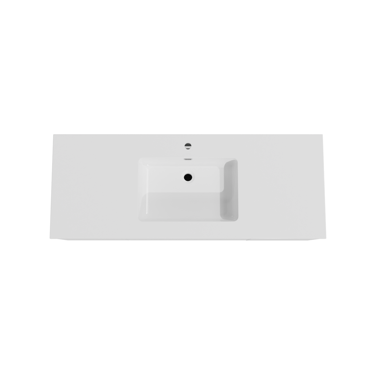 Storke Edge zwevend badkamermeubel 135 x 52 cm mat wit met Diva enkele wastafel in composietmarmer glanzend wit