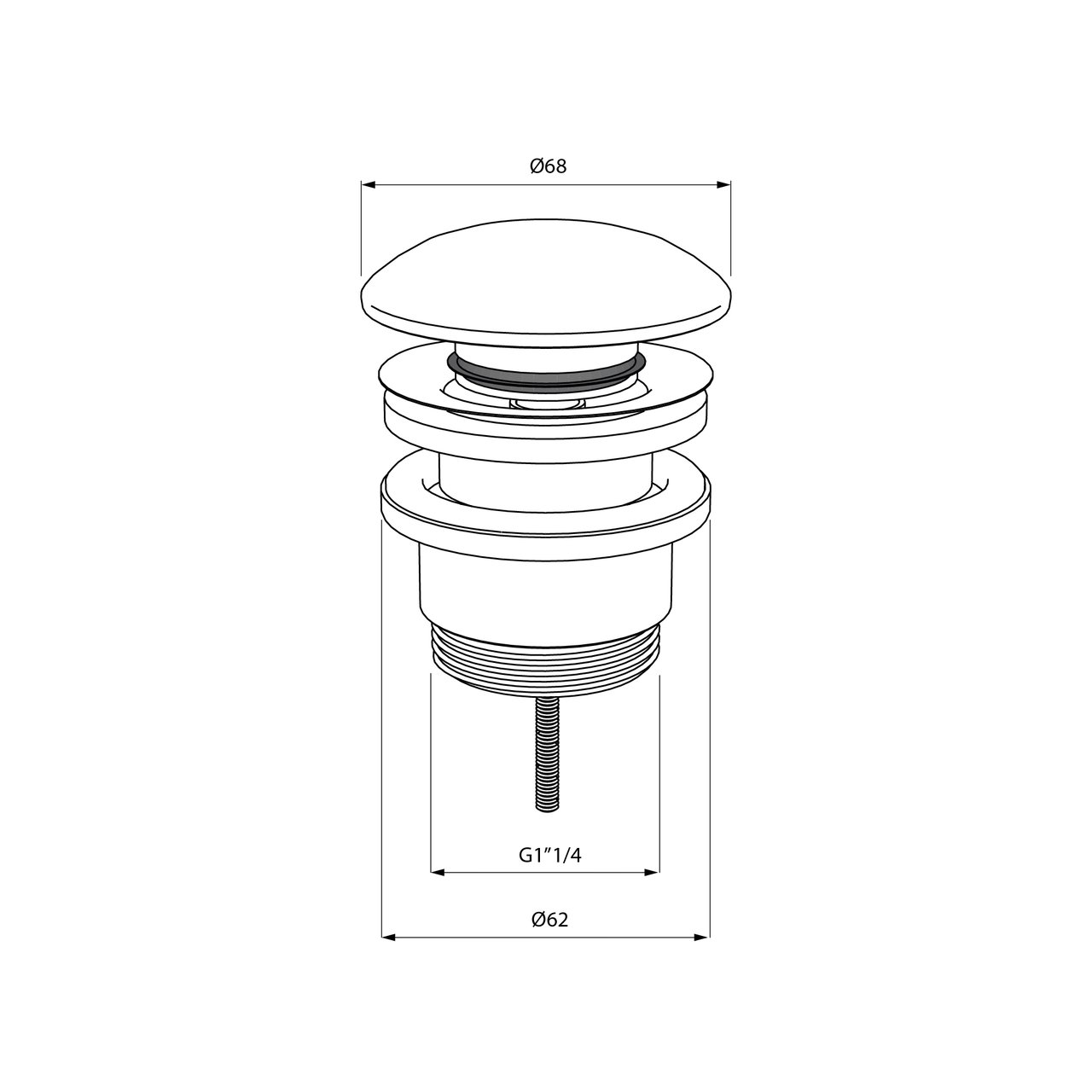 Balmani Click Curved crepine afsluitbaar Dark Emperador