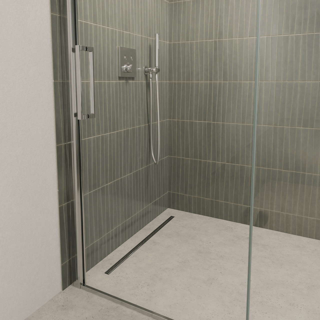 Balmani verbredingsprofiel voor douchedeuren 210 cm, Glanzend Chroom