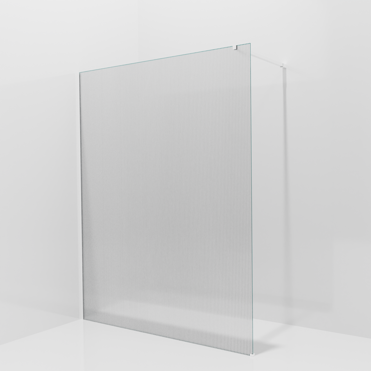 Balmani Modular inloopdouche: 160 x 200 cm, Ribs met coating, Mat witte profielen