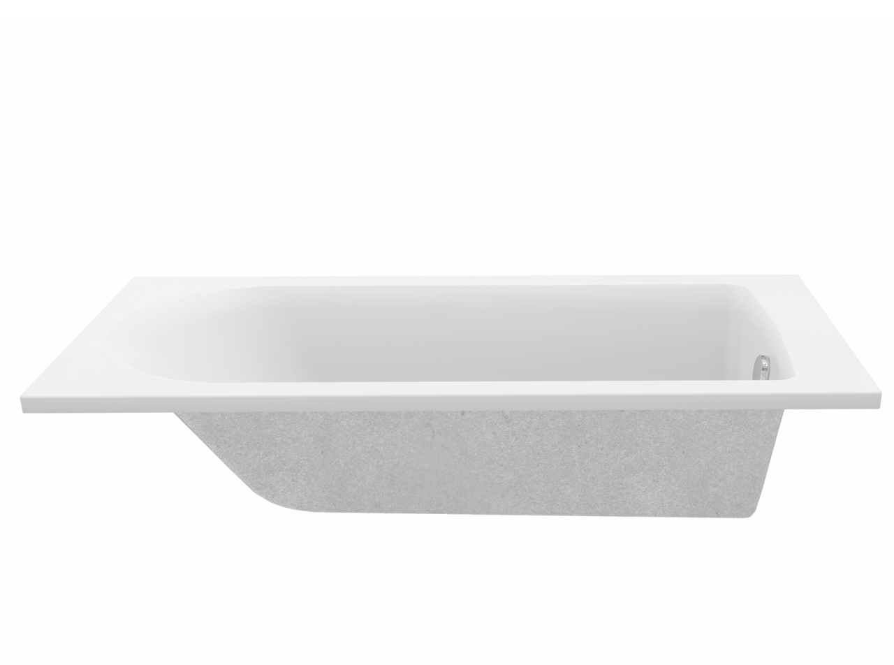 Luca Varess Rosala baignoire encastrable simple 170 x 70 cm acrylique blanc mat