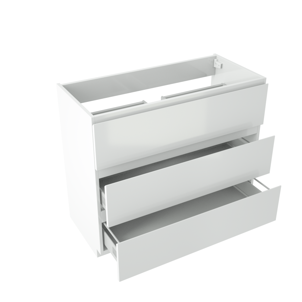 Storke Delta meuble sous-vasque avec 1 découpe siphon blanc brillant 100x48cm à poser