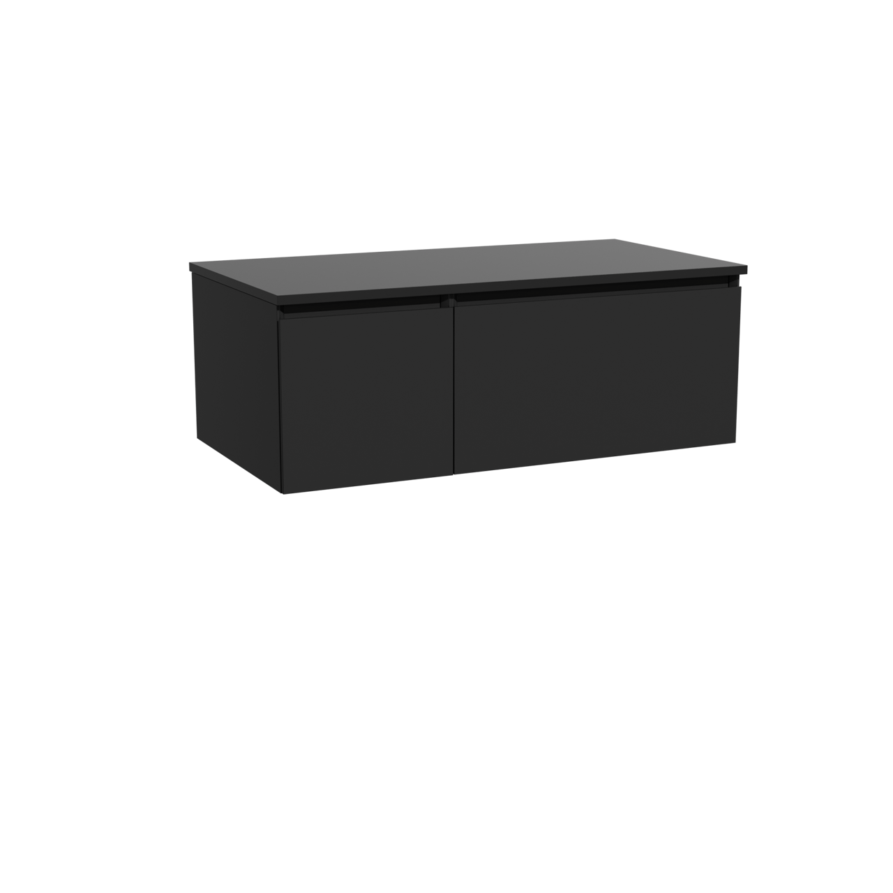 Storke Edge meuble salle de bains suspendu 100 x 52 cm noir mat avec Panton tablette simple en mdf enduit de poudre noir mat