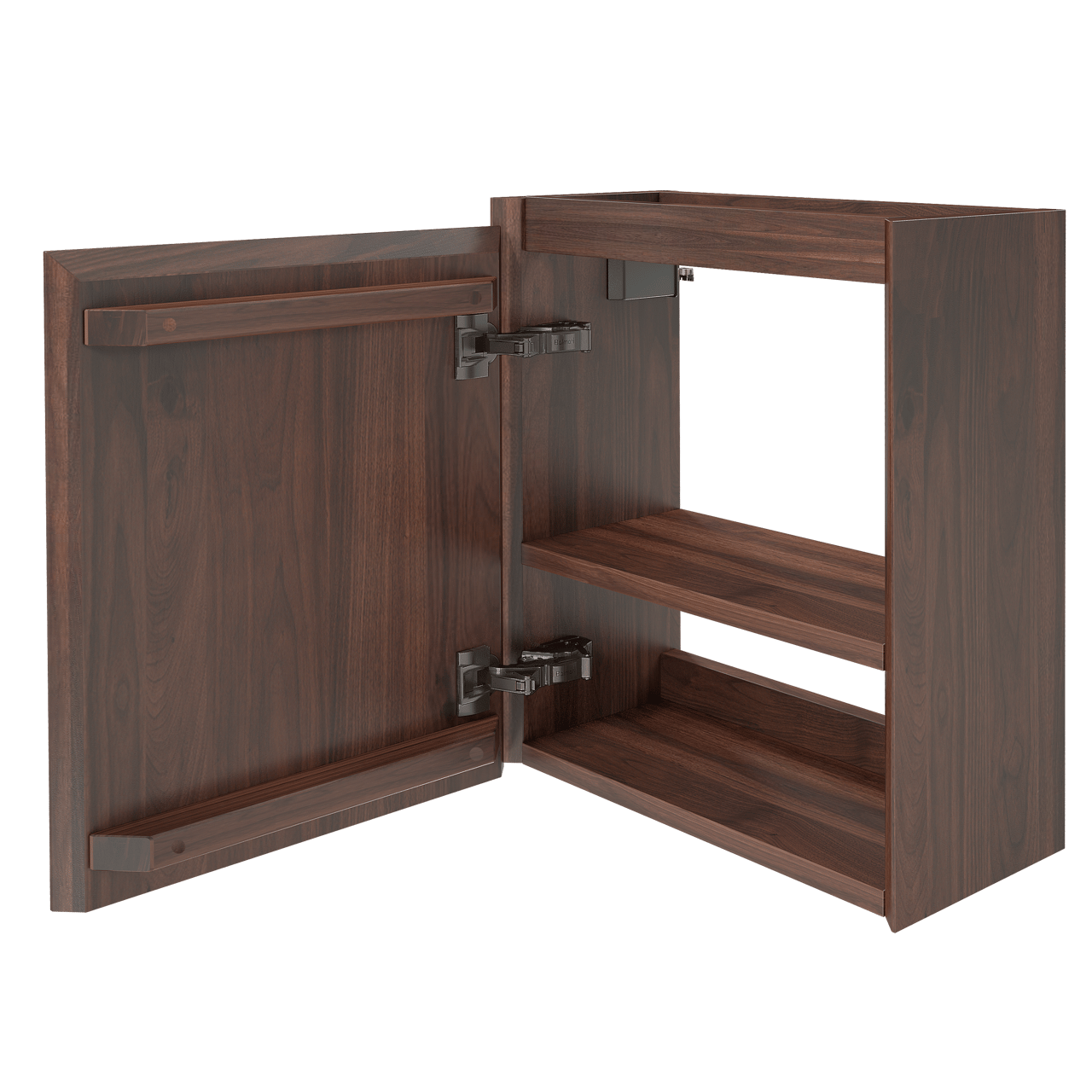 Balmani Mitra hängendes WC-Möbel-Set, 42 x 21 cm, amerikanischer Nussbaum, mit Dama Waschtisch in mattem Solid Surface