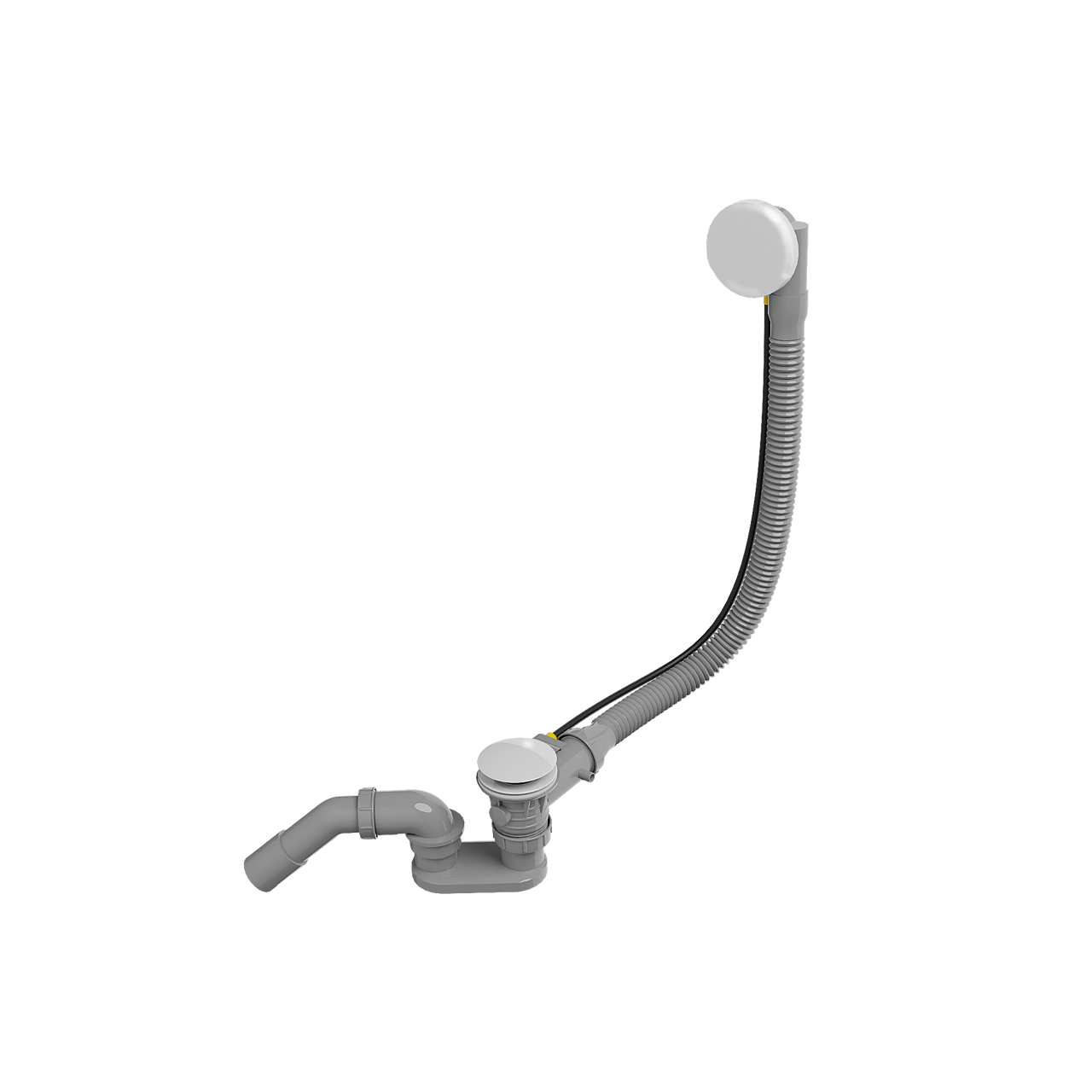 Santeg Unibath Flat siphon de baignoire avec trop-plein 70 cm Blanc Brillant