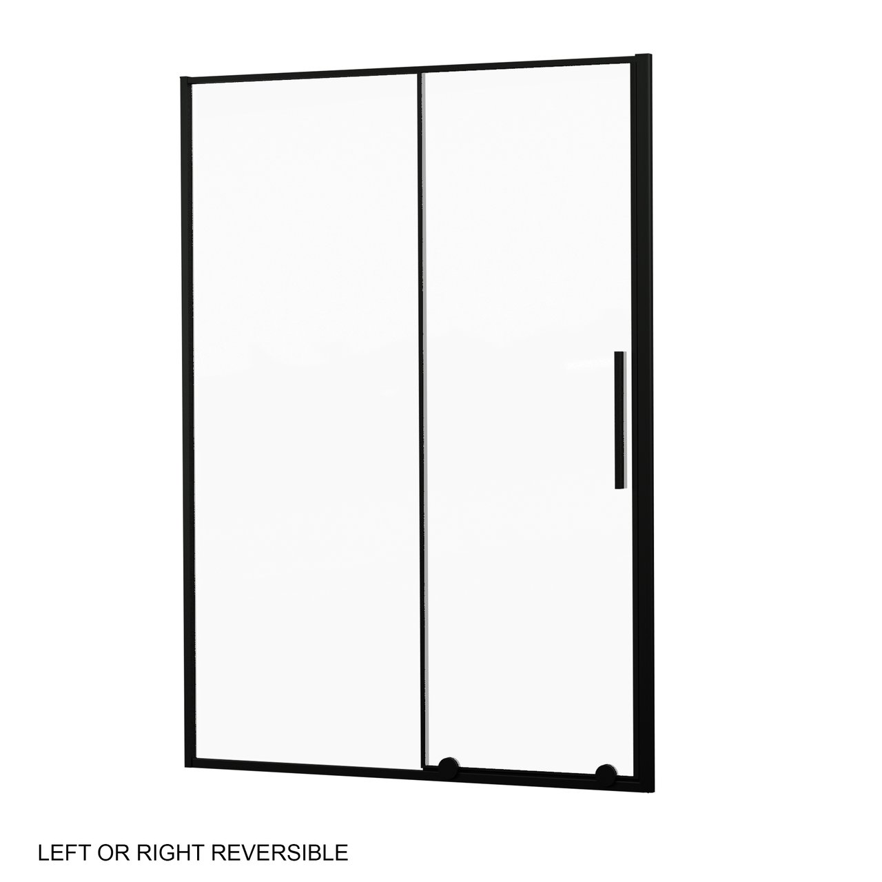 Luca Varess Morano douchecabine met schuifdeur en vaste zijwand 140 x 70 cm helder glas mat zwart profiel - deur