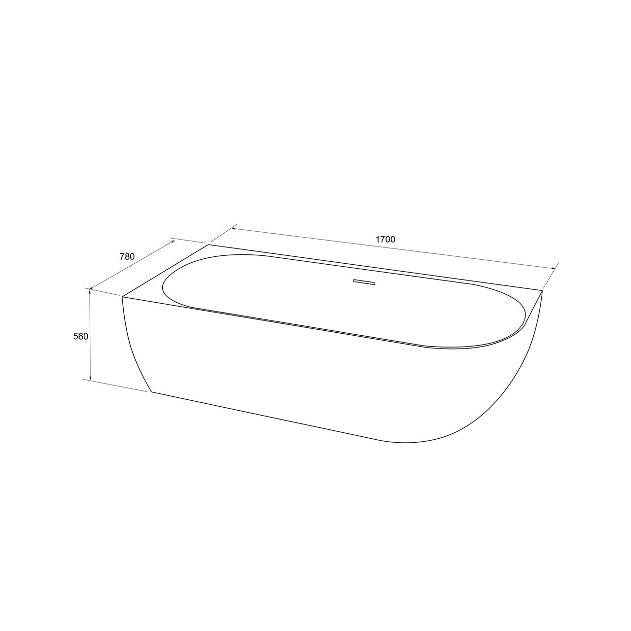 Balmani Forte tweepersoons hoekbad links 175 x 78 cm Solid Surface mat wit