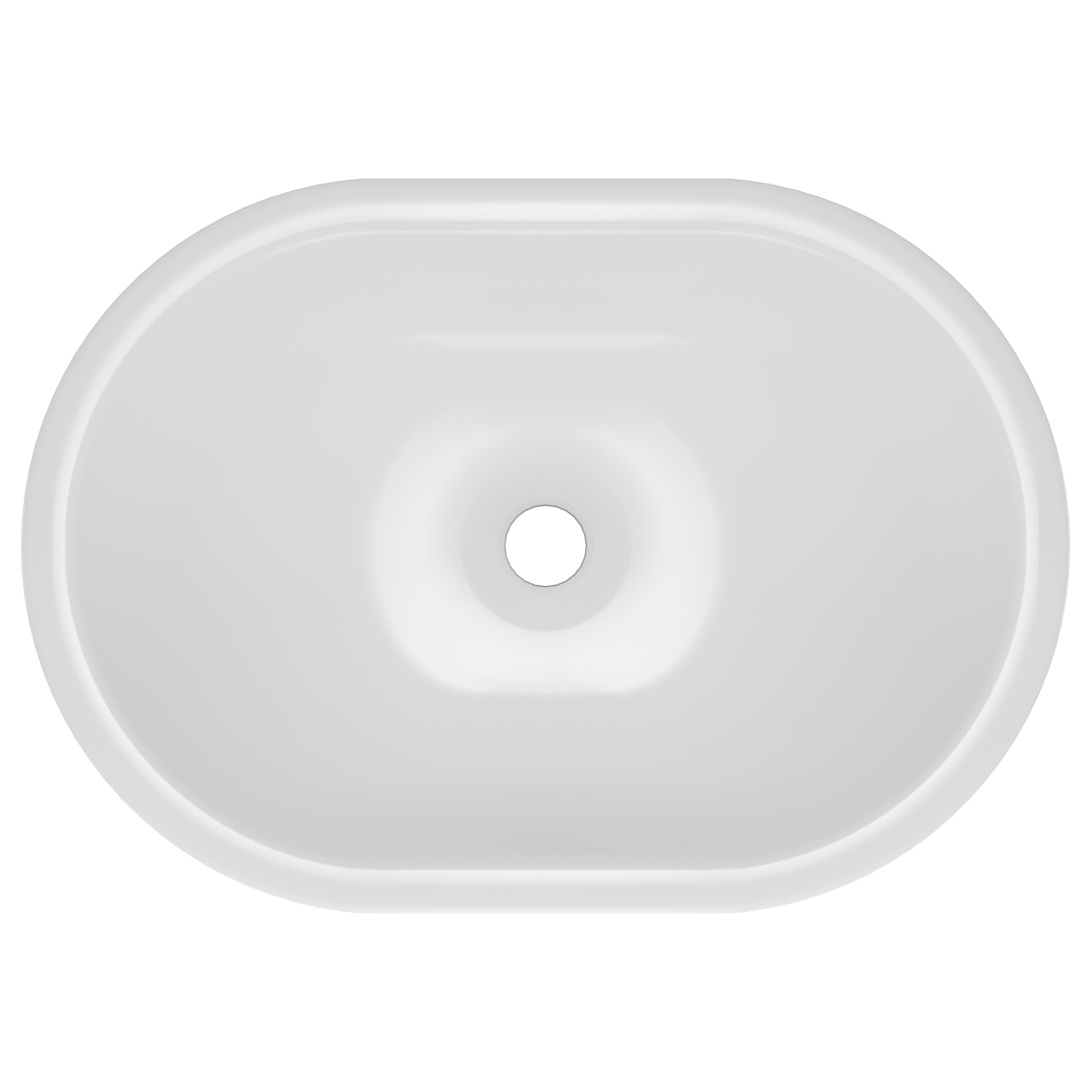 Storke Intra inbouwwaskom glanzend composiet marmer ovaal 50 x 35 cm