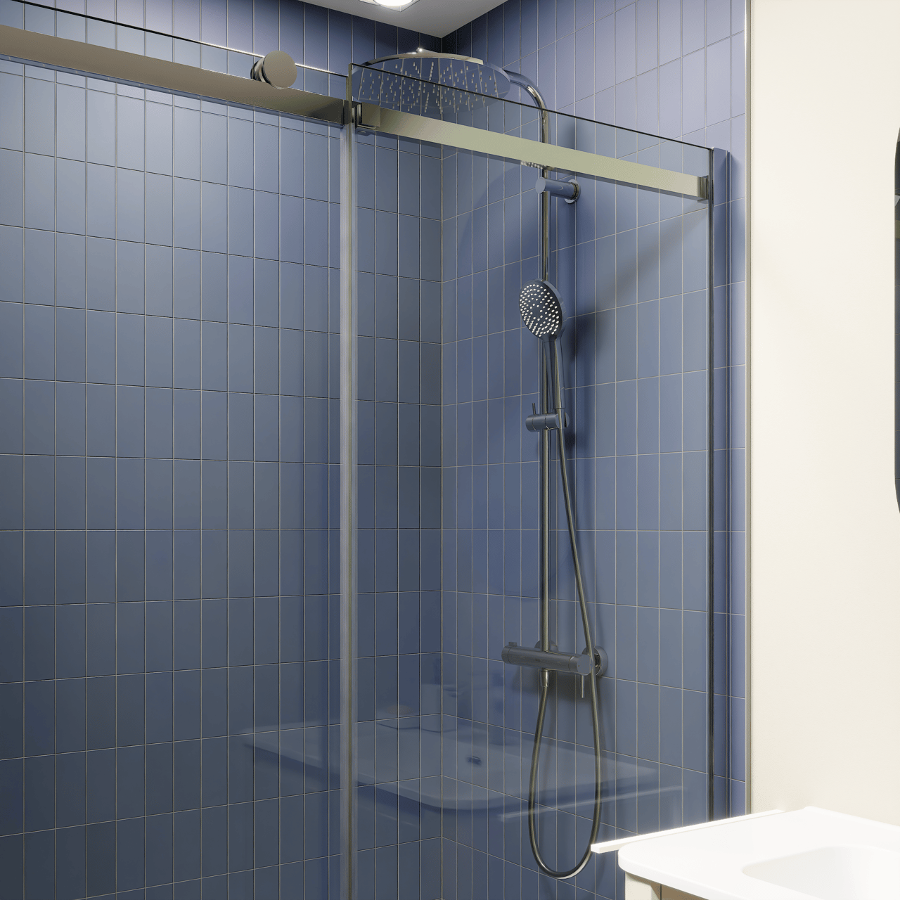 Blaufoss Round 300 mengkraan regendoucheset Glanzend Chroom