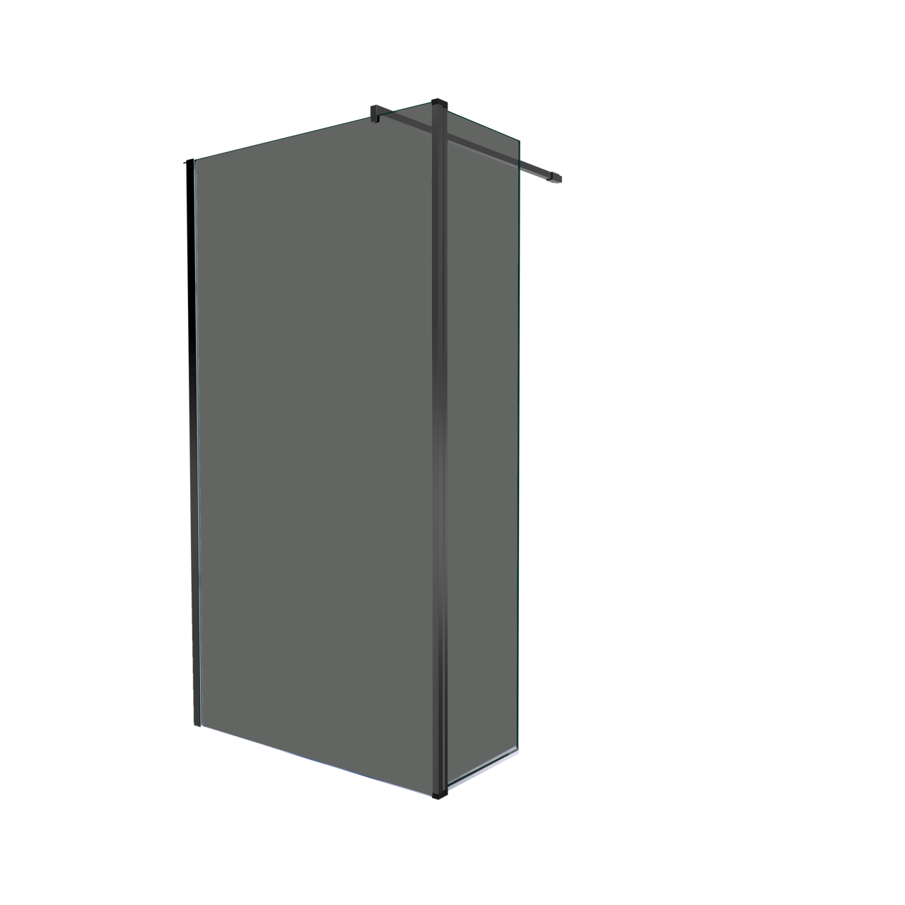 Balmani Move inloopdouche met beweegbare zijwand 120 x 200 cm rookglas met coating, mat zwart profiel