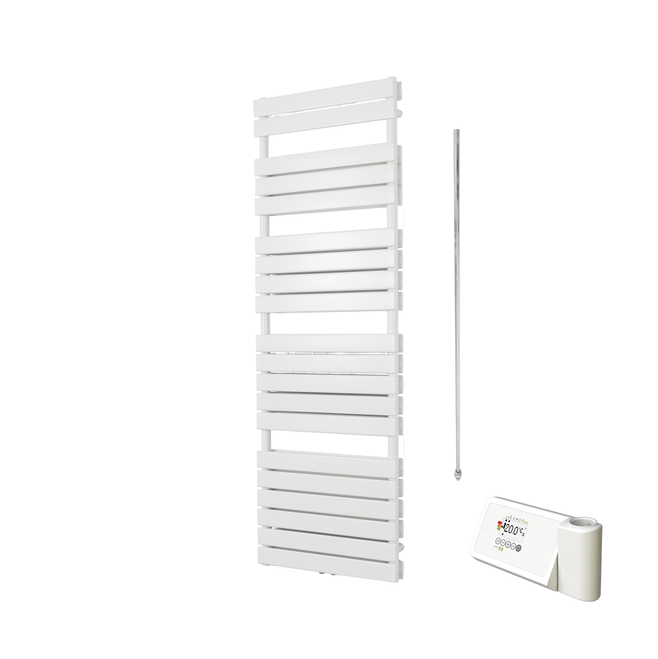 Vipera Vulcan sèche-serviettes Doublé 60 x 183,5 cm chauffage électrique blanc mat raccordement latéral et central possible 1.500W, résistance incluse