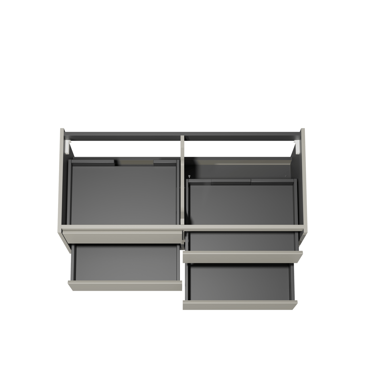 Storke Seda hängender Waschbeckenunterschrank: 120 x 52 cm, Seidengrau, 4 Schubladen