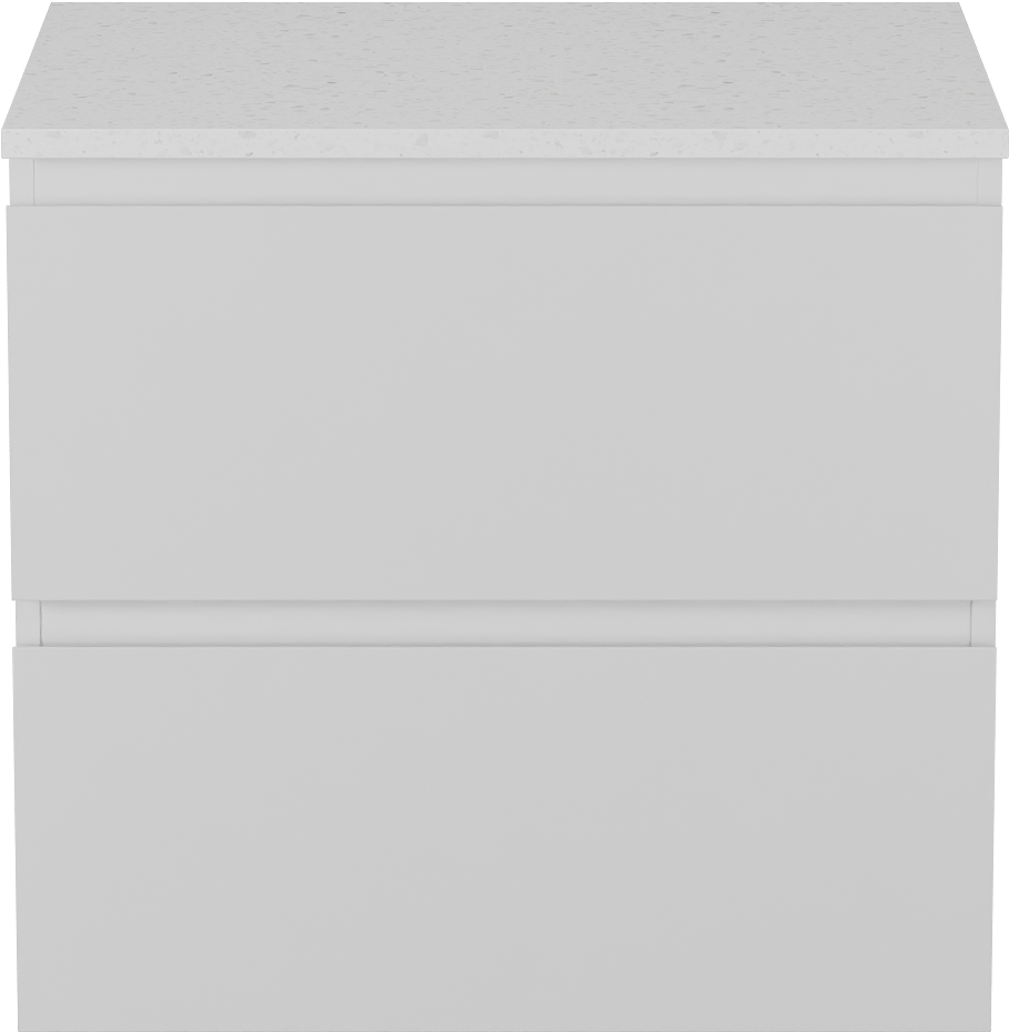 Linie Lado meuble salle de bains suspendu 60 x 46 cm blanc mat avec Lado tablette simple en mélaminé terrazzo blanc