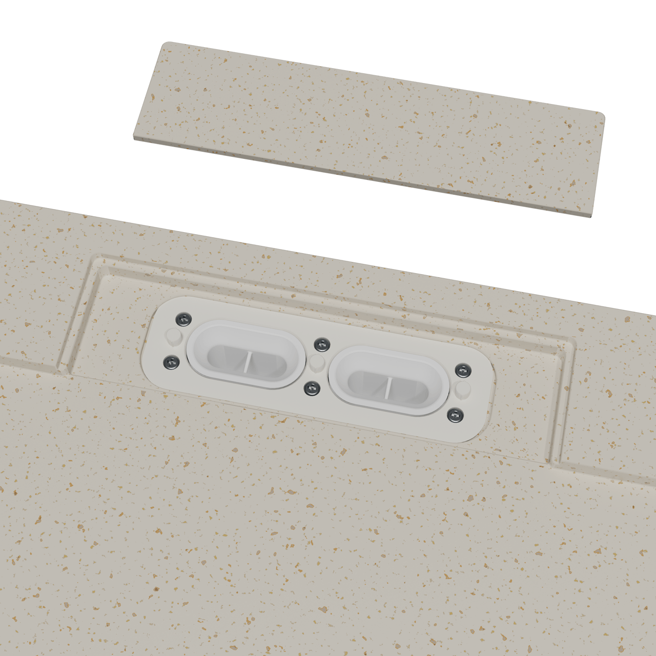 Balmani Andes Duschwanne: 180 x 90 cm, Solid Surface, Granita