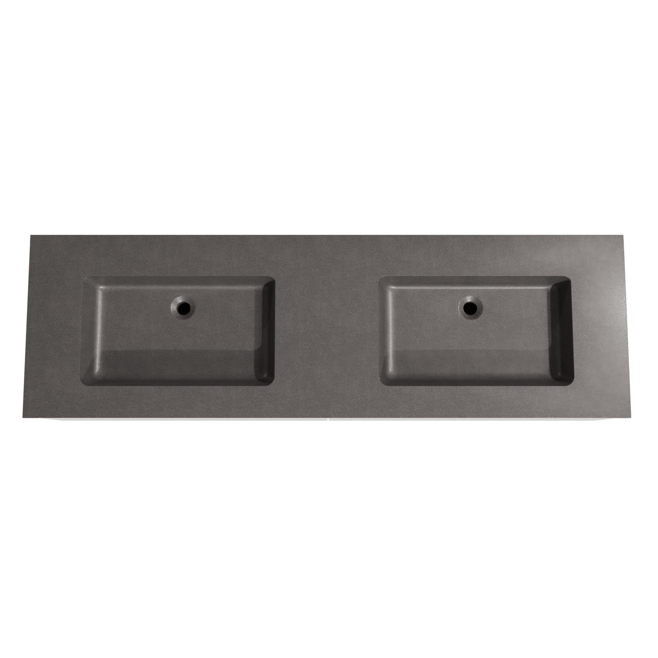 Storke Edge zwevend badmeubel 170 x 52 cm mat wit met Scuro dubbele wastafel in kwarts mat zwart