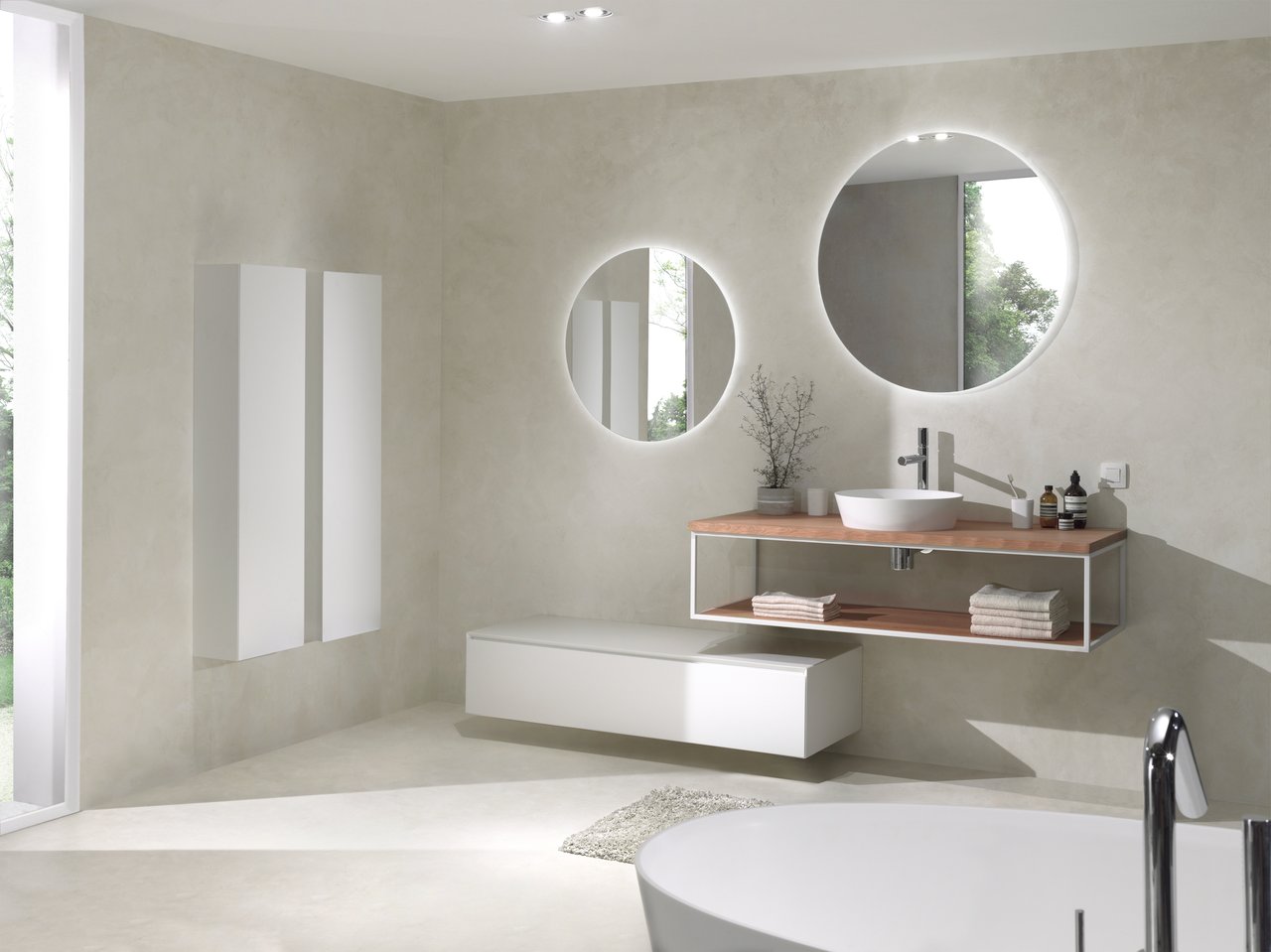 Balmani Giro miroir rond lumineux et anti-buée Ø 75 cm