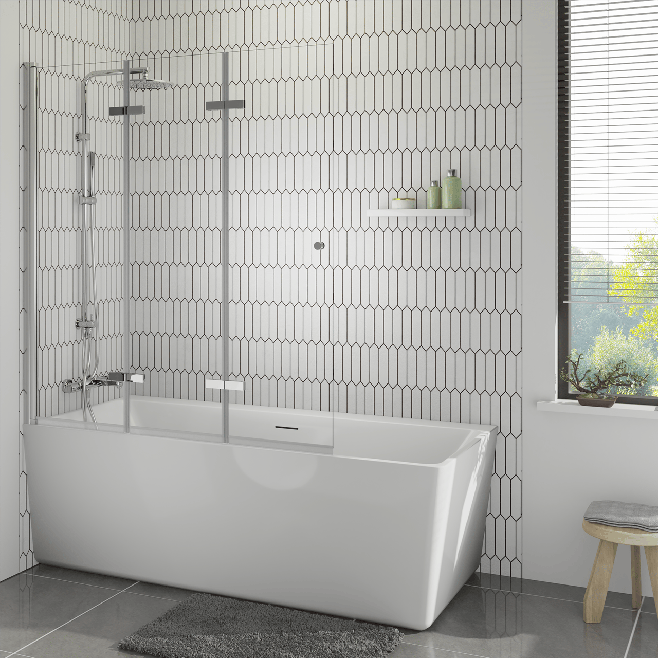 Blaufoss Olympic 250 kit de douche chrome brillant