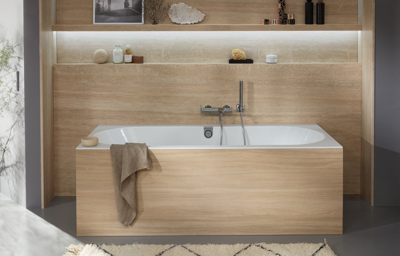 Villeroy & Boch Oberon 2.0 2-Personen-Einbaubadewanne: 170 x 75 cm, Quaryl, Weiß Glänzend