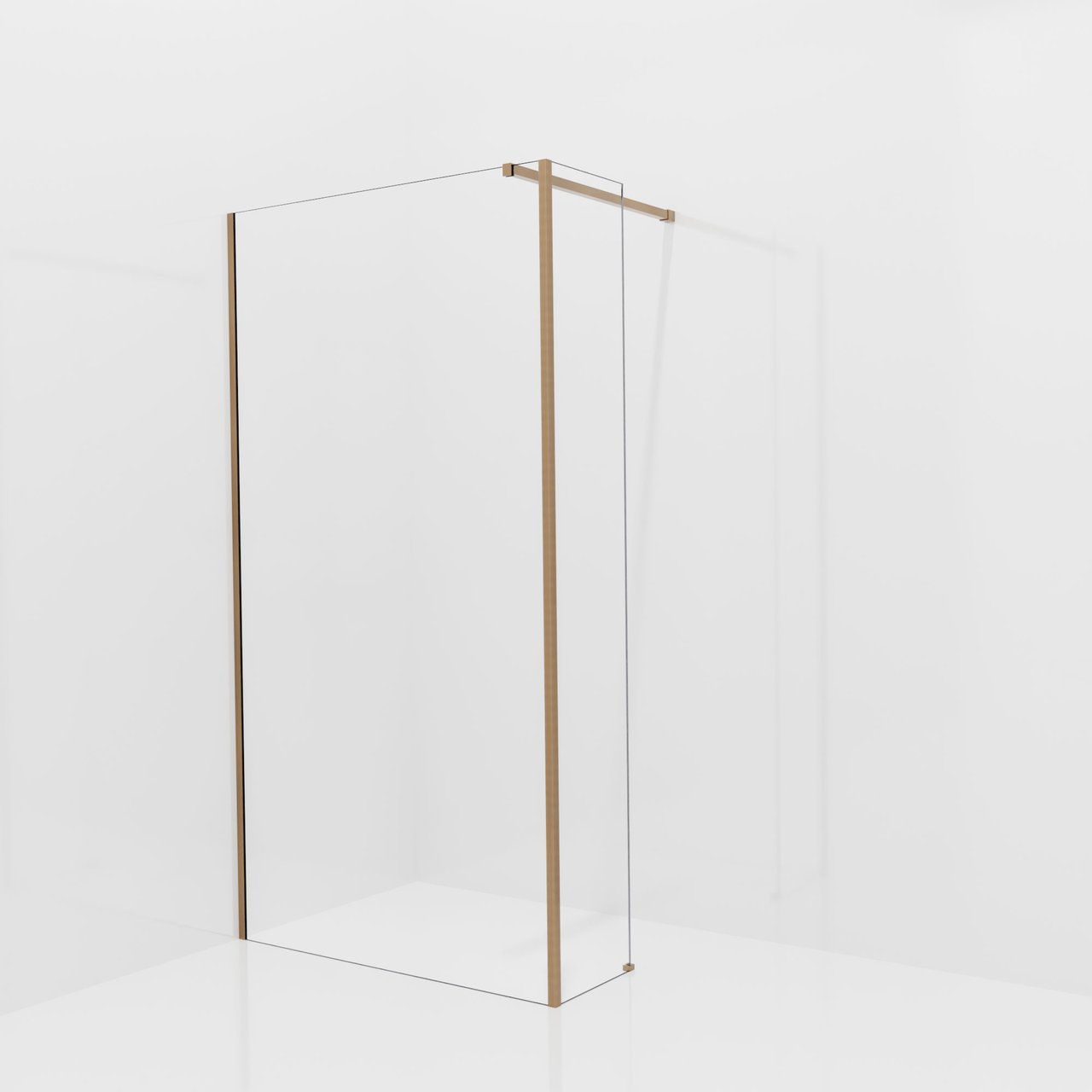 Balmani Modular inloopdouche met vaste zijwand: 110 x 200 cm, Helder glas, Brushed Rosegold profielen