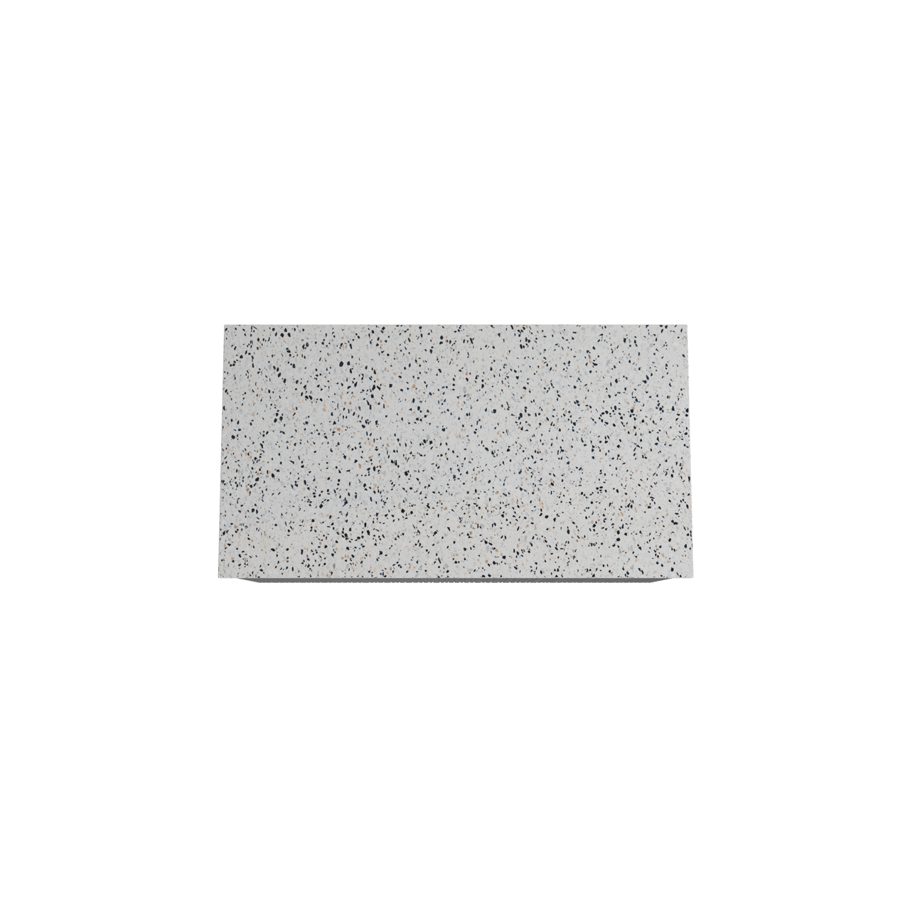 Storke Ribs meuble salle de bains suspendu 95 x 52 cm chêne noir avec Tavola tablette simple en blanc/noir mat terrazzo, Nervure droite asymétrique verticale