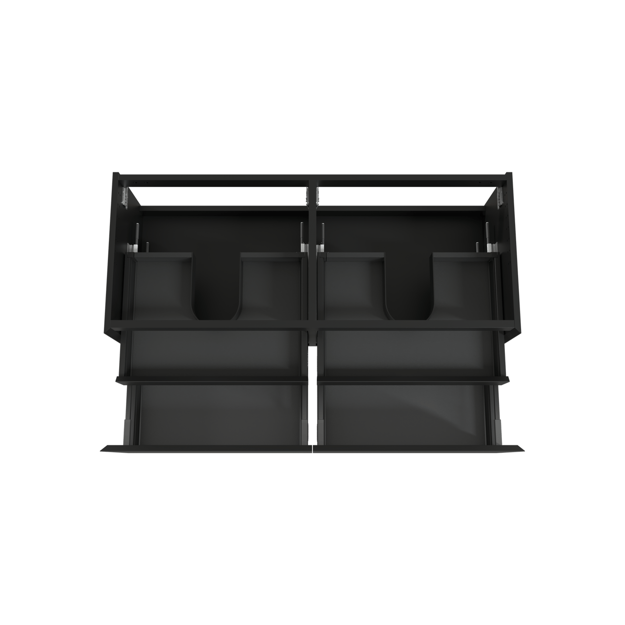 Balmani Idra meuble sous-lavabo suspendu 135 x 55 cm noir mat 4 tiroirs