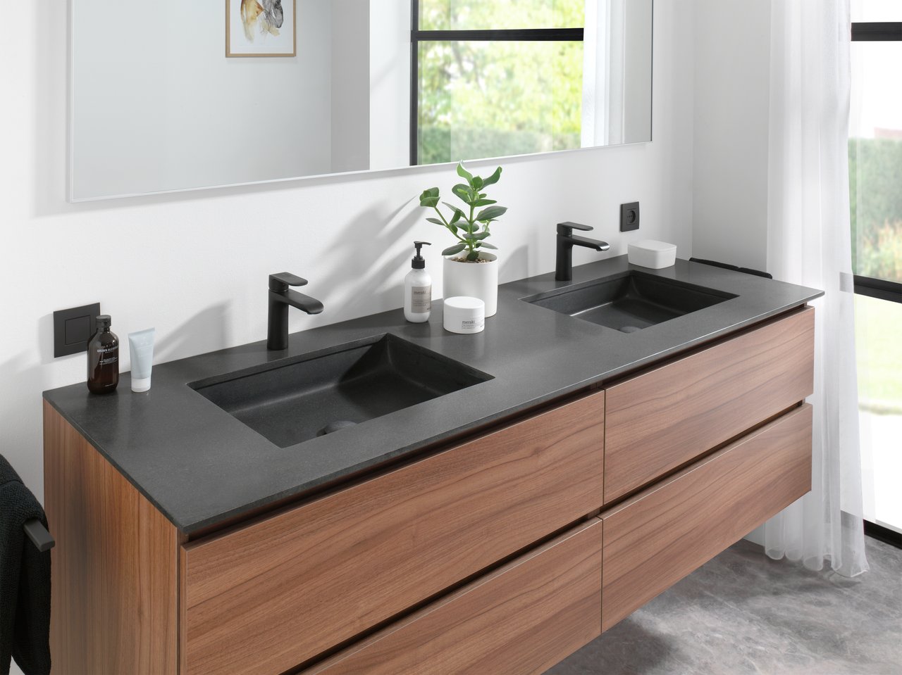 Blaufoss Eleganza Waschtisch-Armatur, schwarz matt