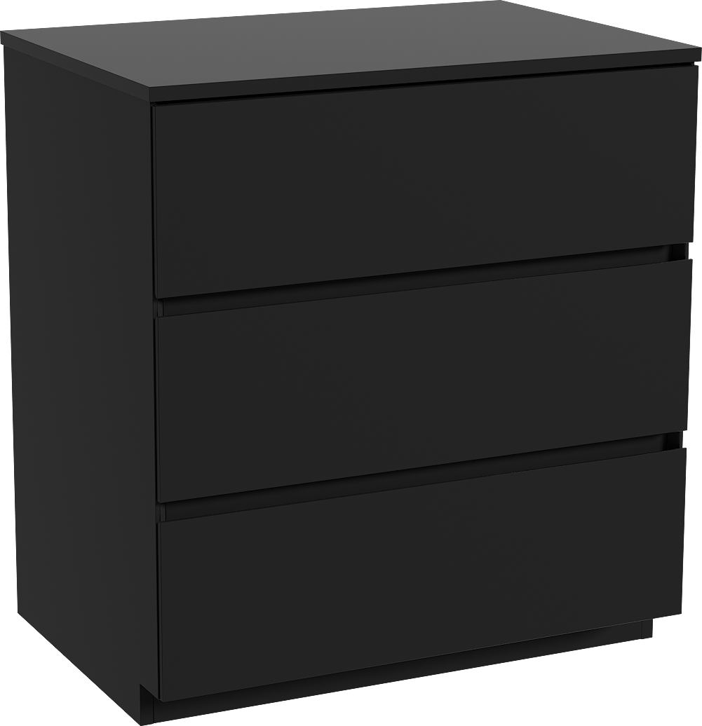 Storke Edge staand badkamermeubel 75 x 52 cm mat zwart met Panton enkel tablet in gepoedercoate mdf mat zwart