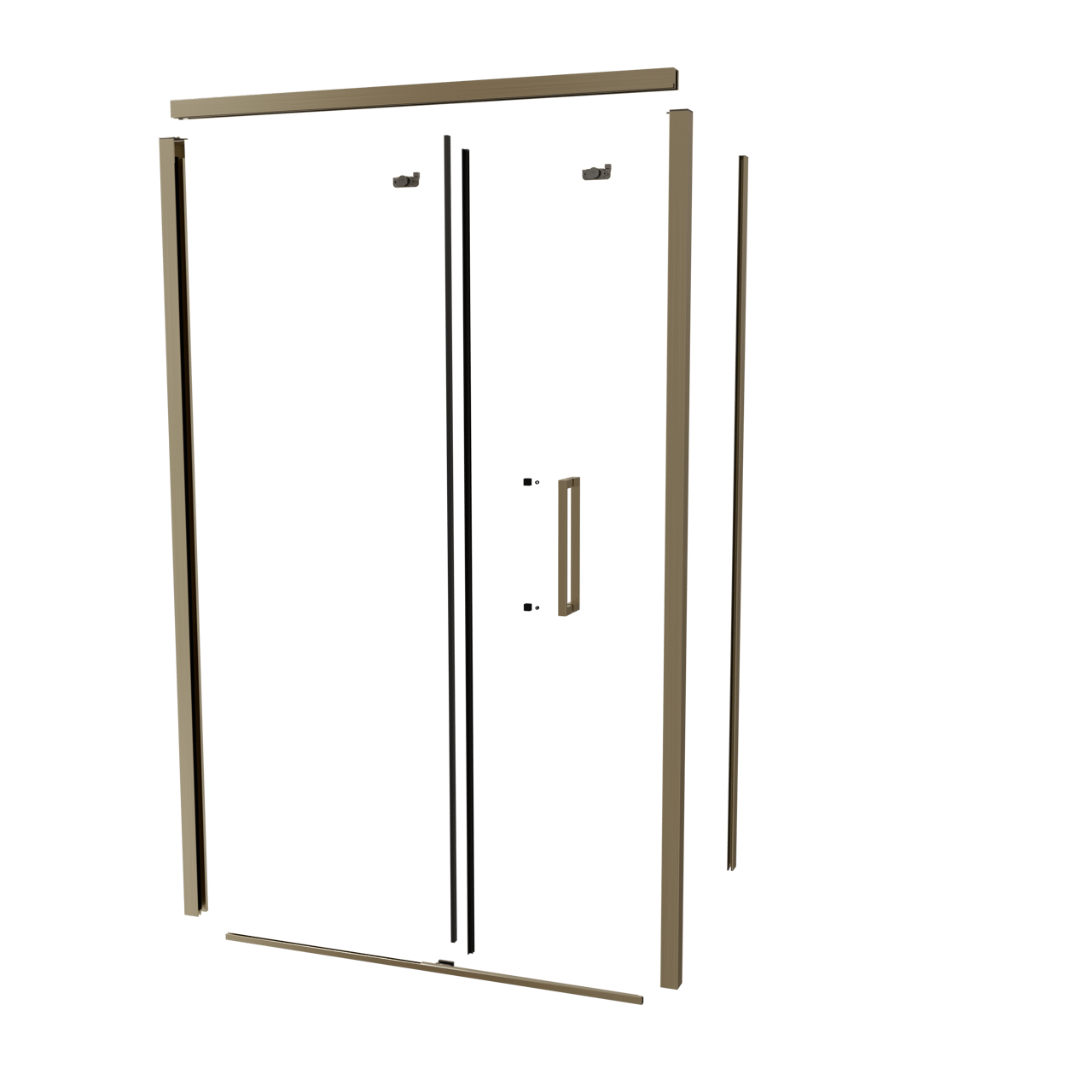 Balmani Senses Design 120 cm links douchecabine met schuifdeur profielenset brushed champagne gold