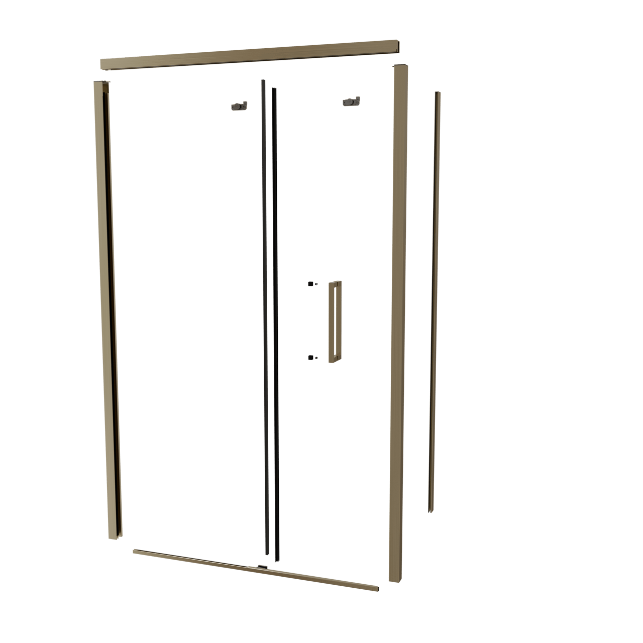 Balmani Senses Design 120 cm gauche ensemble de profils pour coin-douche avec porte coulissante brushed champagne gold