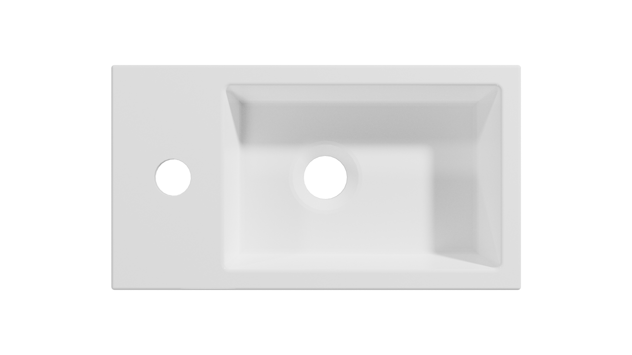 Storke Vida handenwasser 40 x 22 cm Glanzend Wit composiet marmer