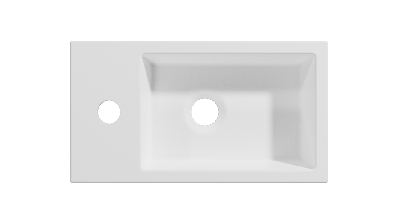 Storke Square meuble wc suspendu 40 x 22 cm chêne brut avec Vida lavabo en marbre composite brillant