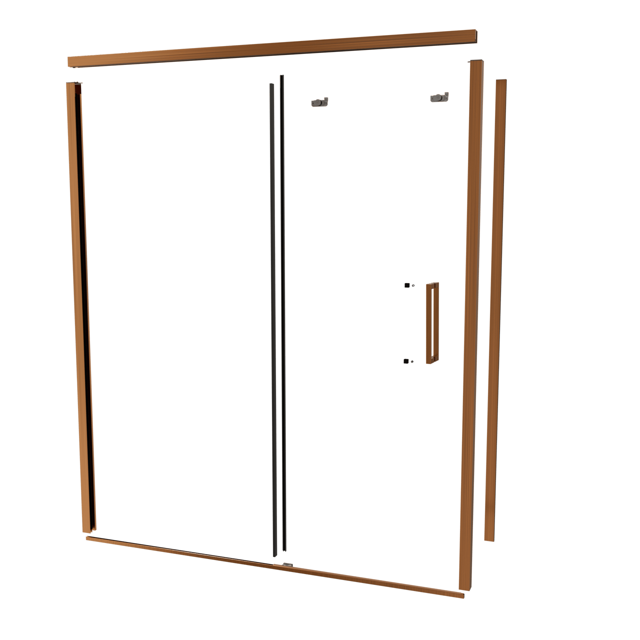 Balmani Senses Design 180 cm links douchecabine met schuifdeur profielenset brushed rosegold