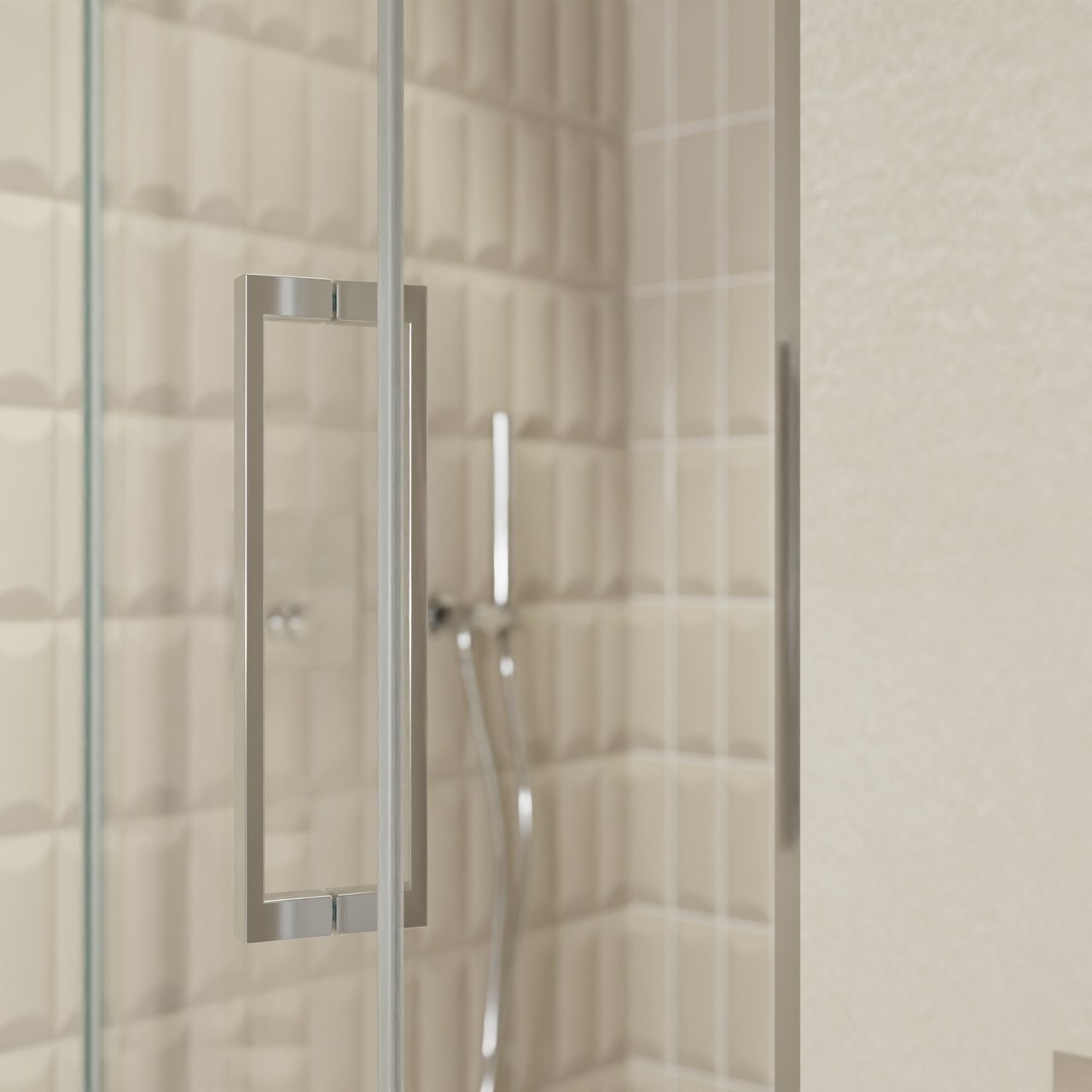 Balmani Senses Design douche draaideur links 100 cm x 210 cm Helder glas, Chroom profielen
