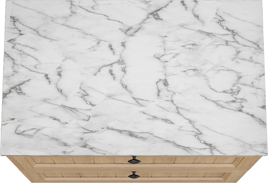 Balmani Lemon meuble salle de bains à poser 90 x 55 cm, placage chêne naturel avec Stretto tablette simple en carrara