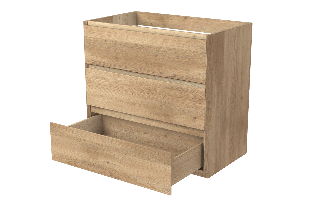 Balmani Mitra staande wastafelonderkast 90 x 55 cm natuur eik 3 lades