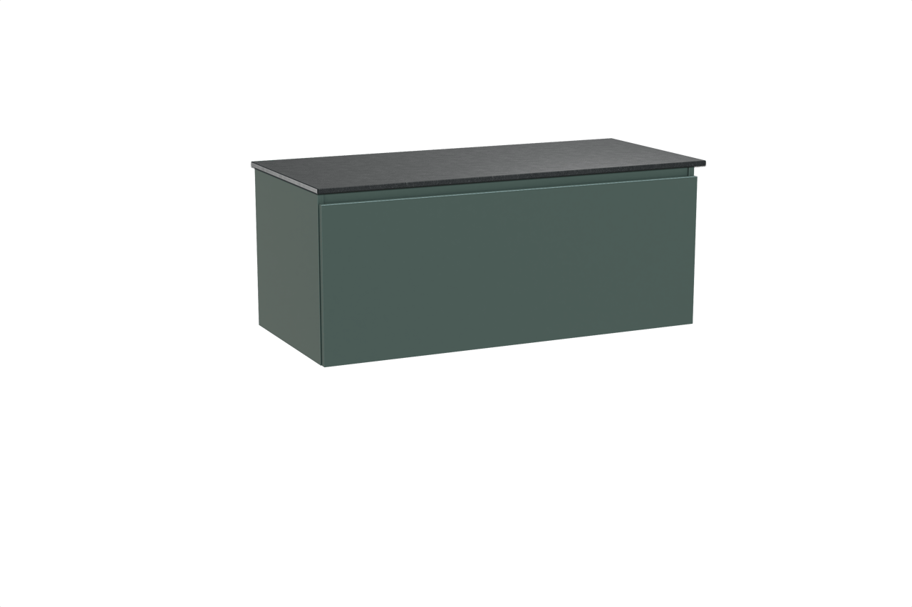 Balmani Sfera meuble salle de bains suspendu 120 x 55 cm forest avec Stretto tablette simple en granit noir