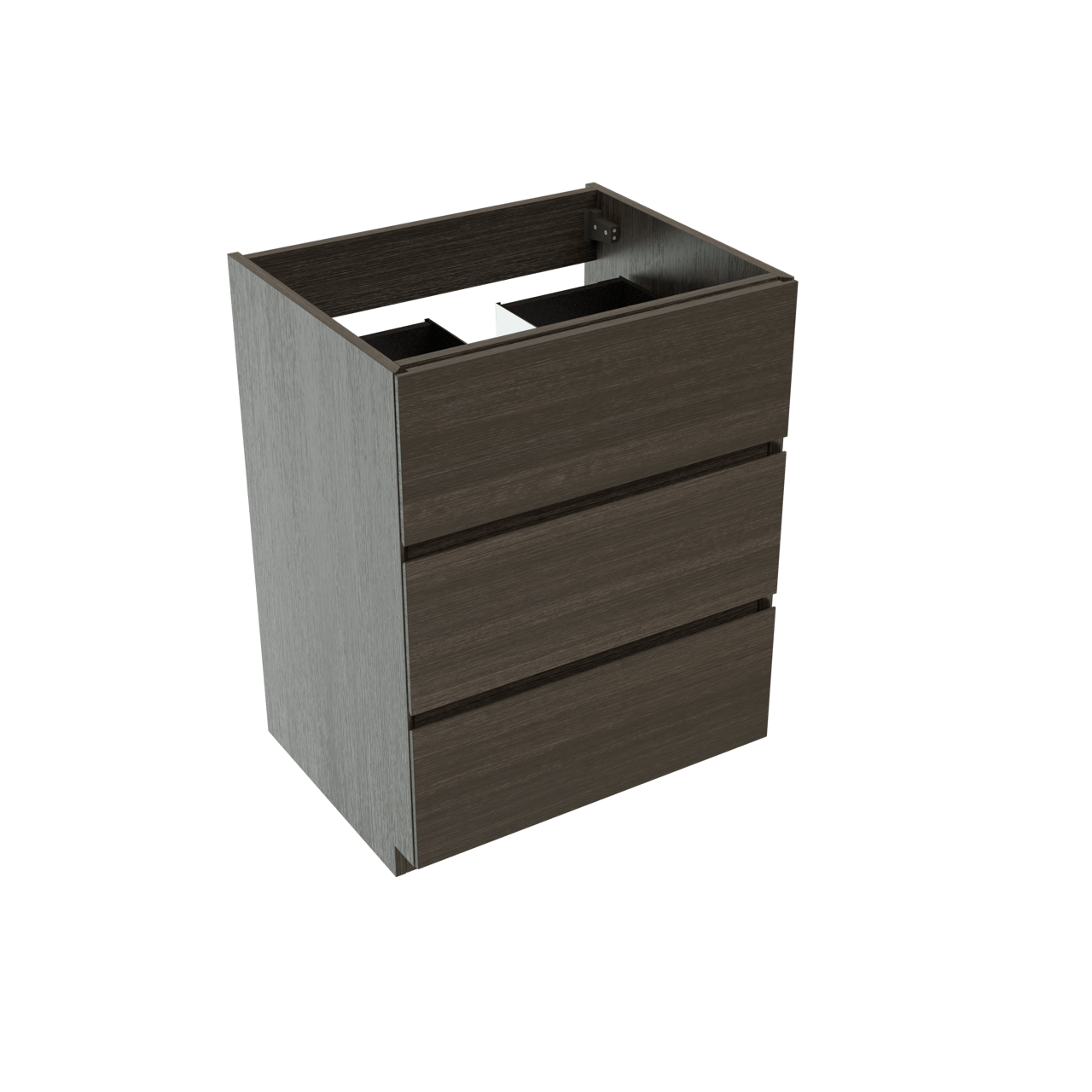 Storke Edge staande wastafelonderkast 65 x 52 cm donkere eiken 3 lades