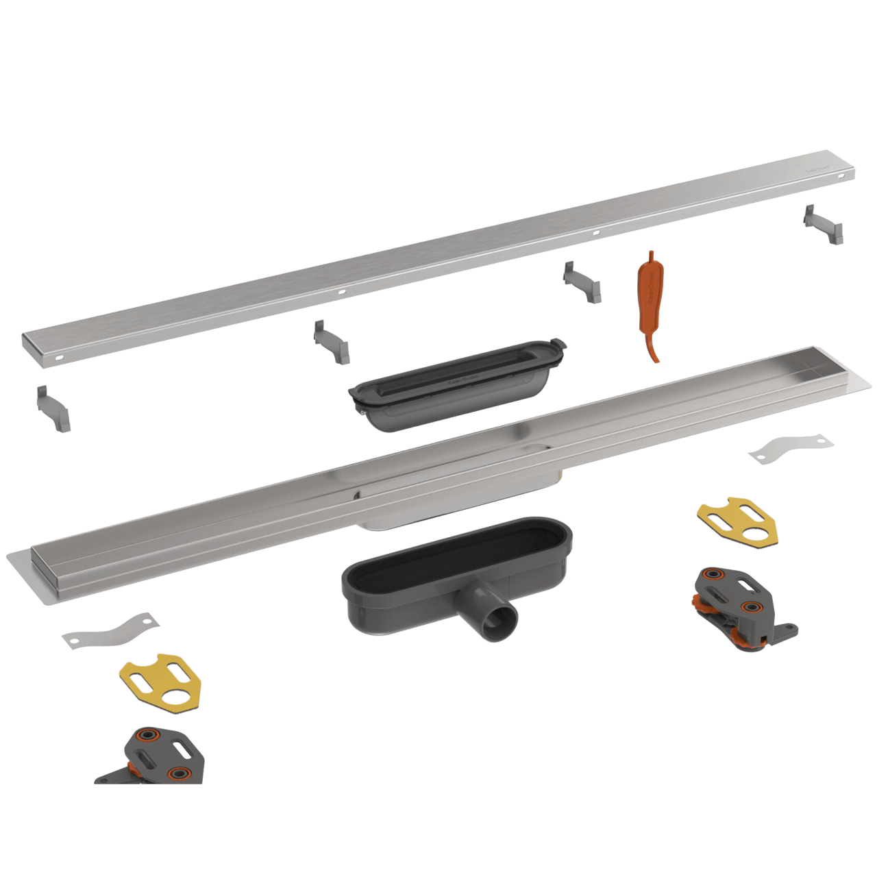 Easy Drain Compact Clean douchegoot 70cm Betegelbaar rooster Brushed Stainless Steel