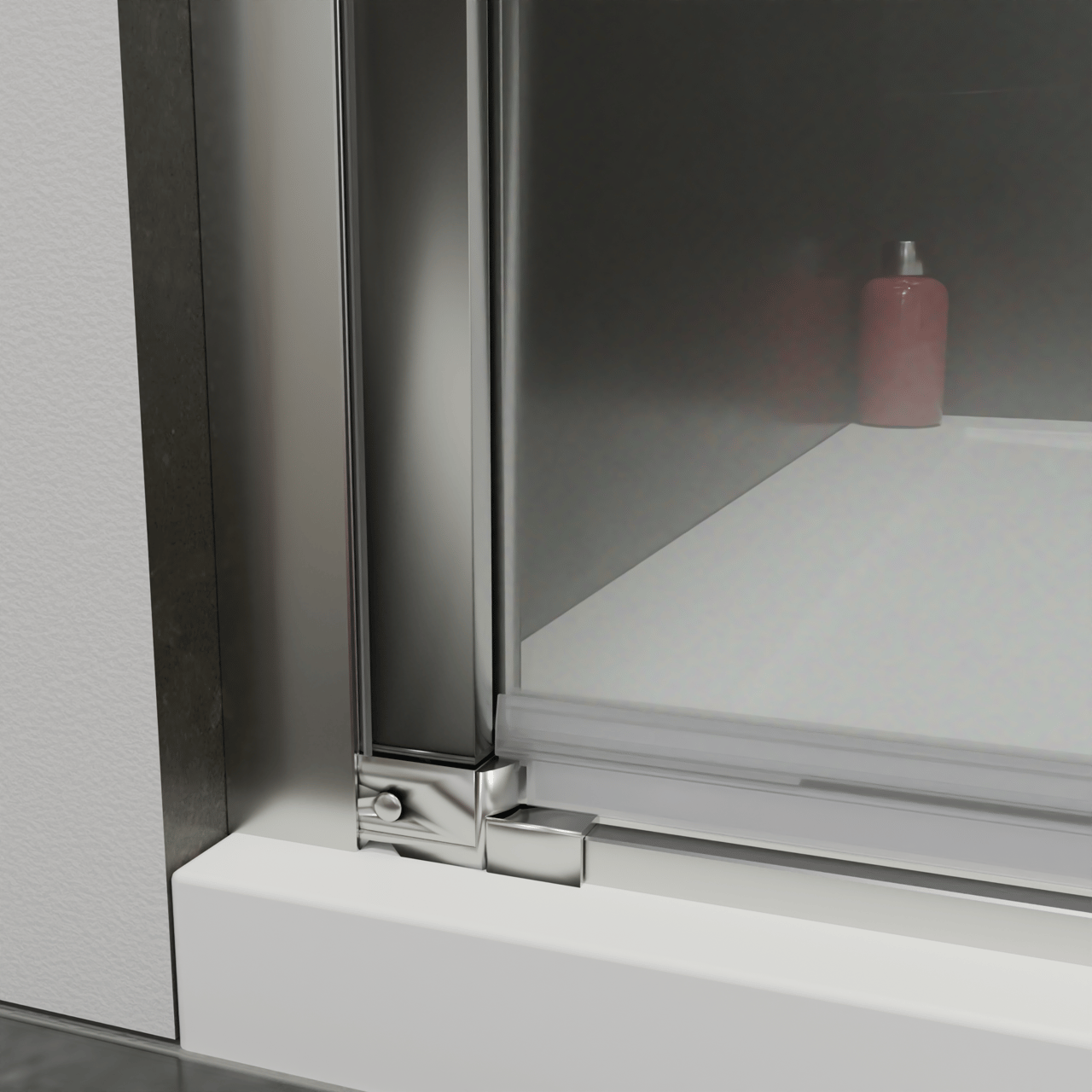 Luca Varess Kuresa porte battante 100 x 200 cm verre transparent profil chrome brillant