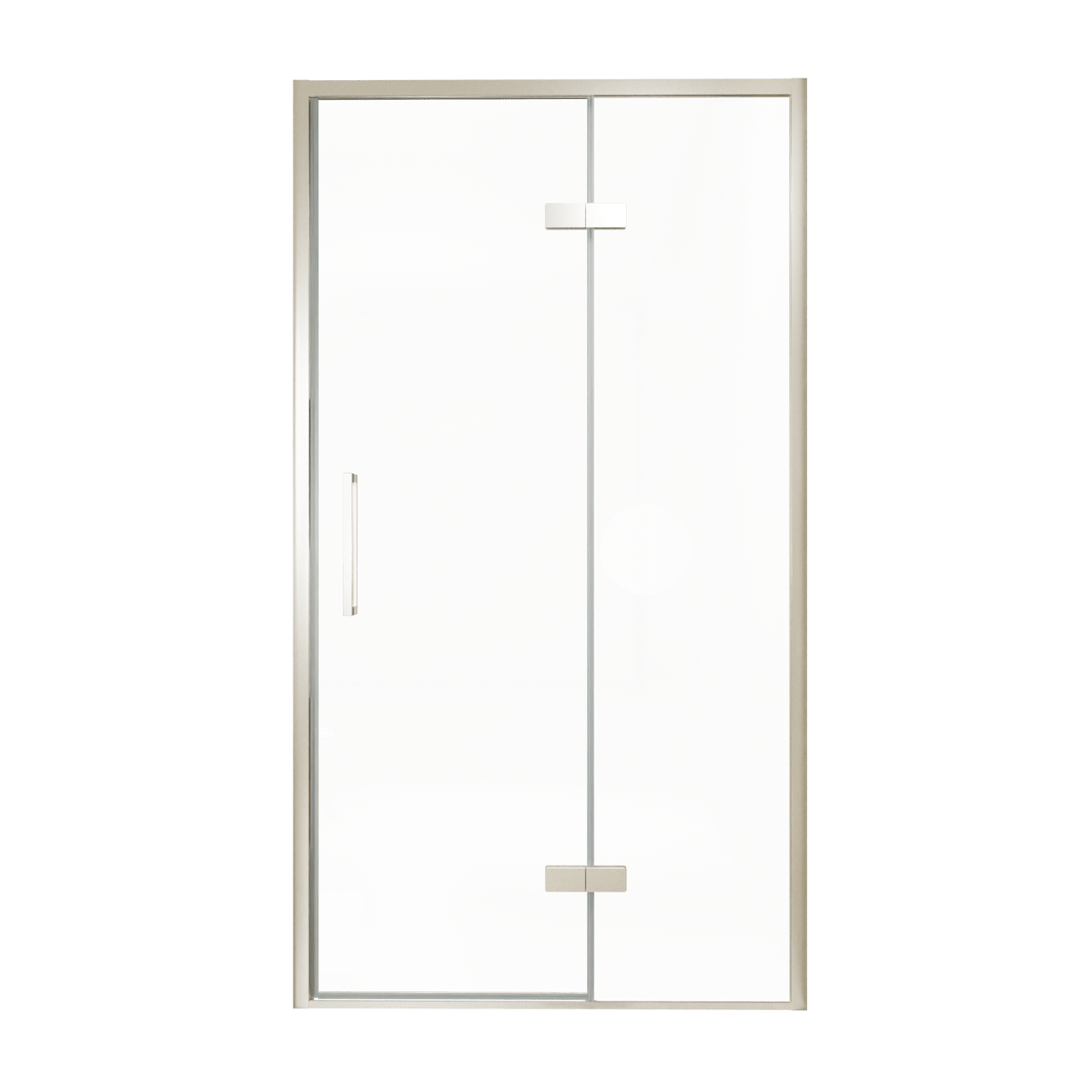 Balmani Senses Design douche draaideur rechts 120 cm x 210 cm Helder glas, Brushed CoolMetal profielen, met coating