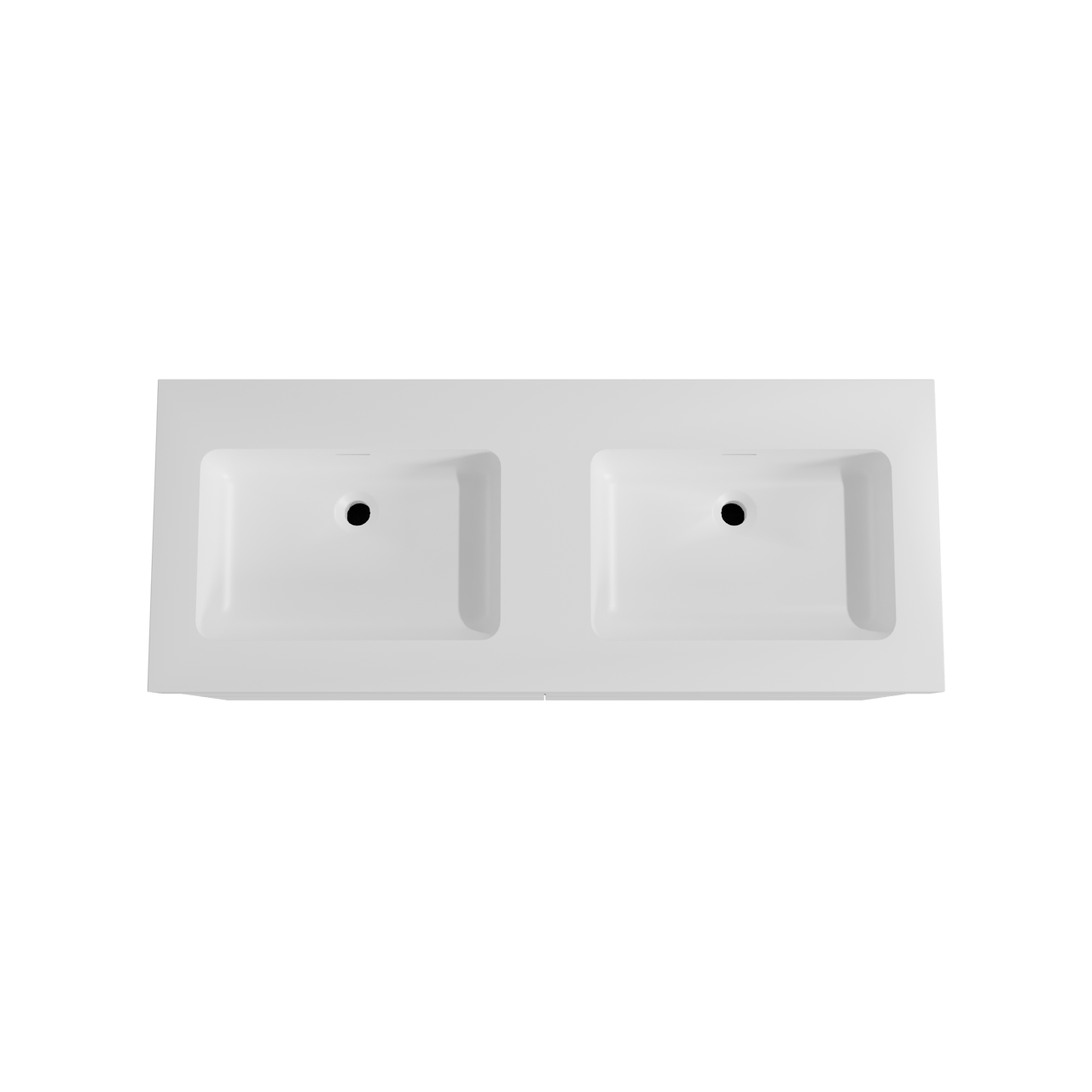 Storke Edge meuble salle de bains suspendu 130 x 52 cm blanc mat avec Mata High double vasque en solid surface blanc mat