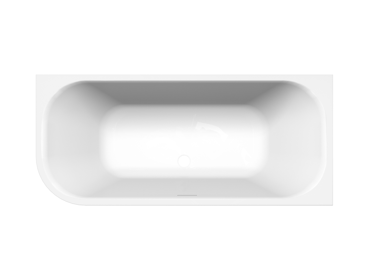 Luca Varess Mezzo tweepersoons hoekbad rechts 170 x 75 cm acryl glanzend wit