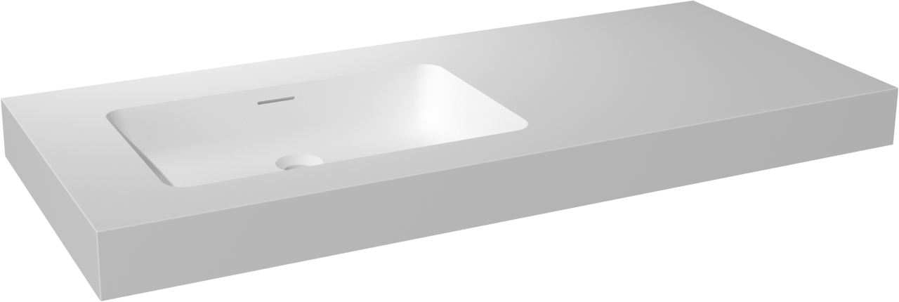Storke Mata High vasque asymétrique gauche Solid Surface mat 120 x 52 cm