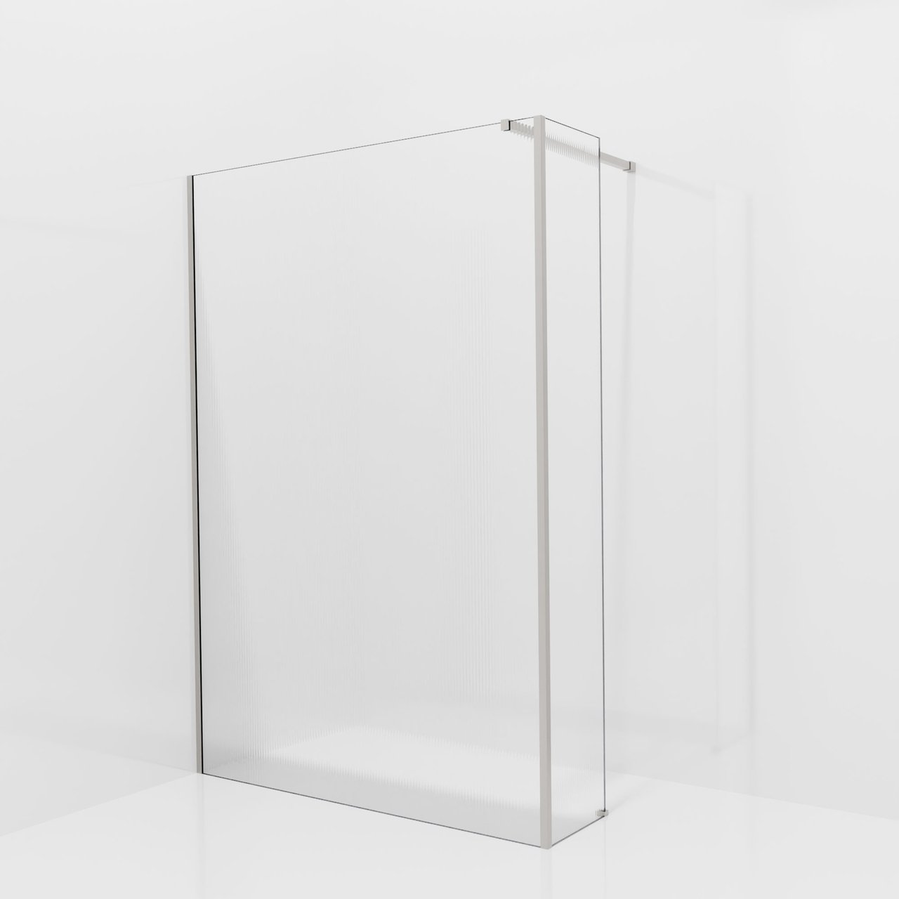 Balmani Modular douche à l'italienne avec paroi latérale fixe: 140 x 200 cm, Ribs, avec coating, Profil Brushed Inox